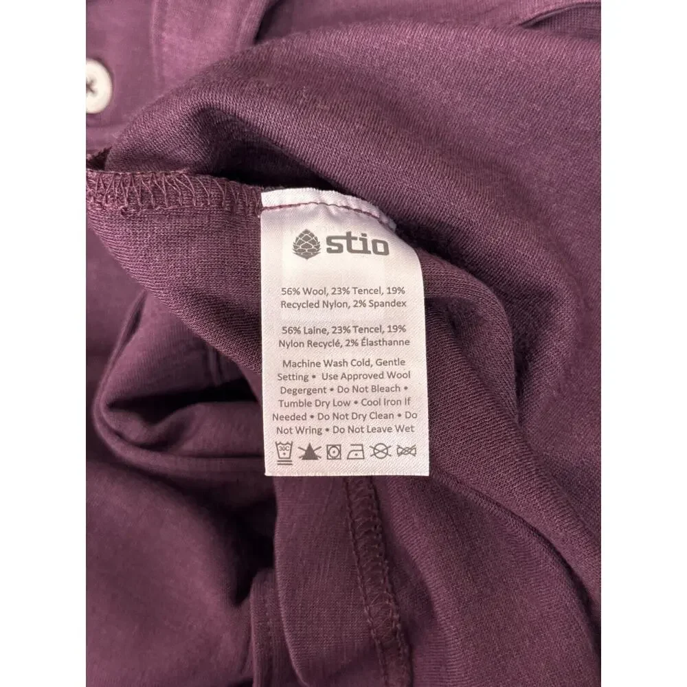 STIO Shirt Small Mens Alpin Midweight Merino Button Up Long Sleeve